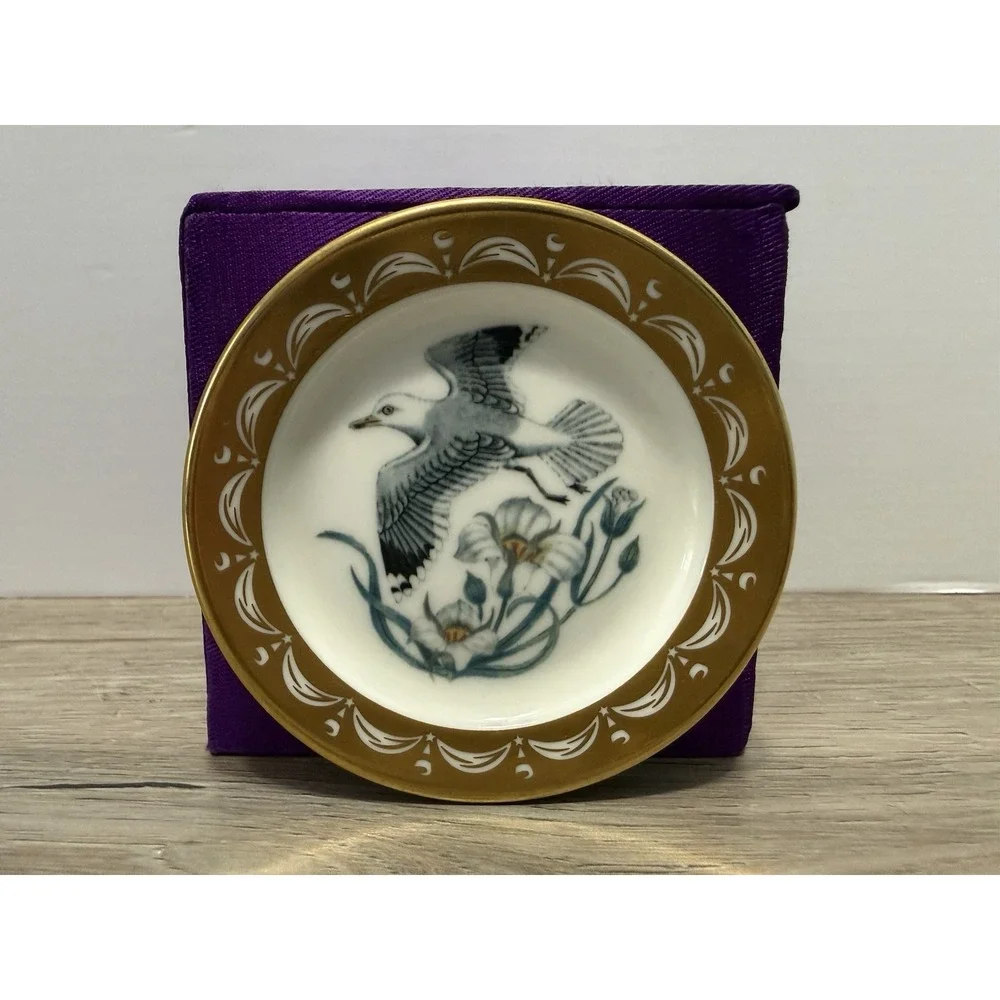 State Birds Flowers Franklin MINI Plate Utah Sea Gull Sego Lily 3